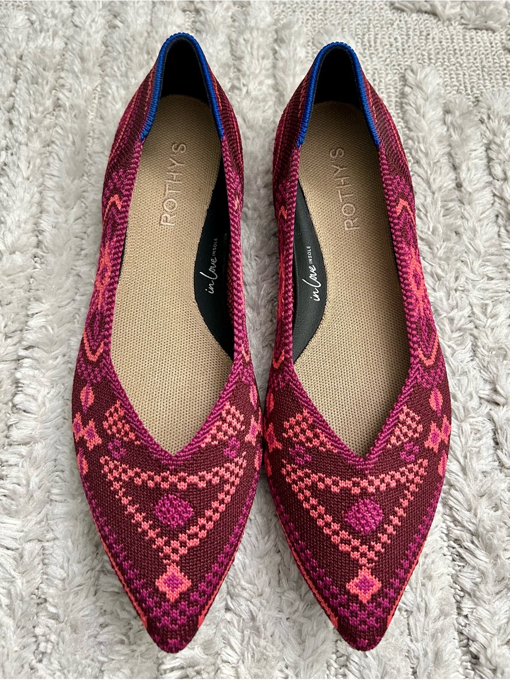 NWOB Rothy's The Point ballet flats - Size 8 in Berry Boho - Picture 2 of 4